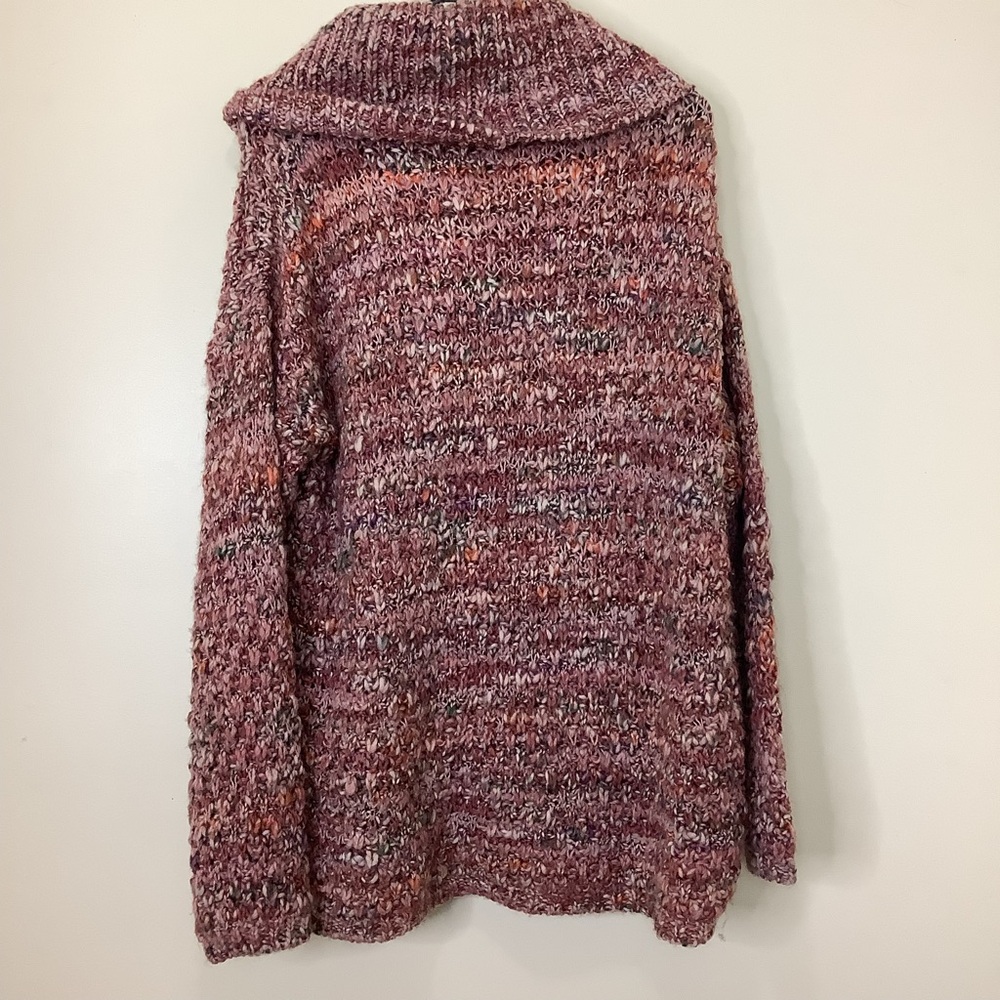 Anthropologie Elsamanda Multi Color Cowlneck Sweater Wool Blend Italy Sz Large